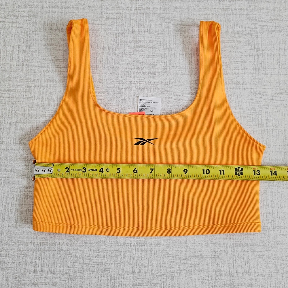 🆑️3/$15 Reebok Ribbed Square-Neck Crop Tank Top - Orange - Picture 8 of 9